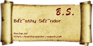 Básthy Sándor névjegykártya